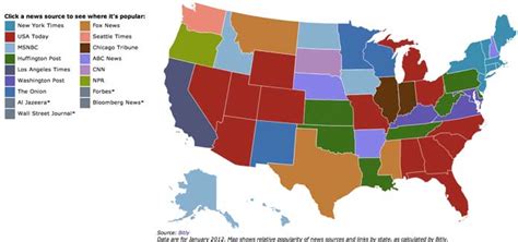 The Most Popular Media Outlets By State Where Is Fox Newsnpr Popular