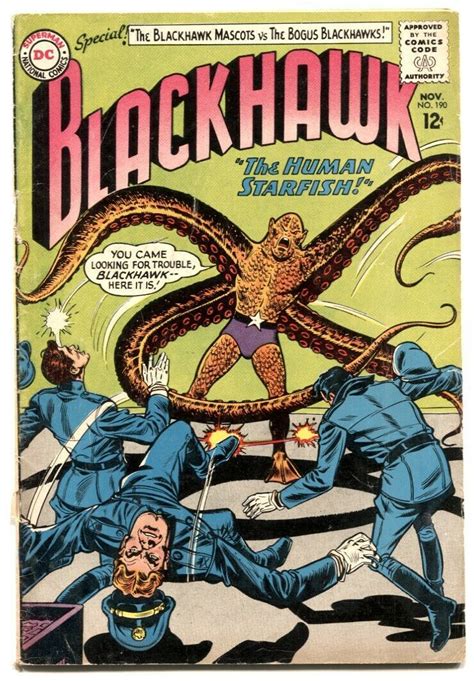 Blackhawk 190 1963 Dc Silver Age Human Starfish Gvg Comic Books