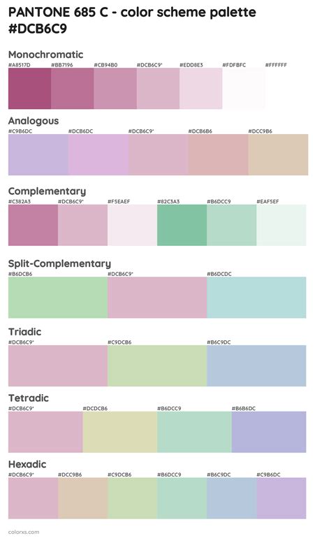 Pantone 685 C Color Palettes And Color Scheme Combinations
