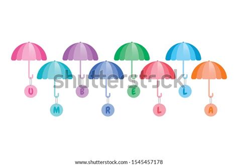 Umbrella Letters Eighty Umbrella Symbols Vector Stock Vector Royalty