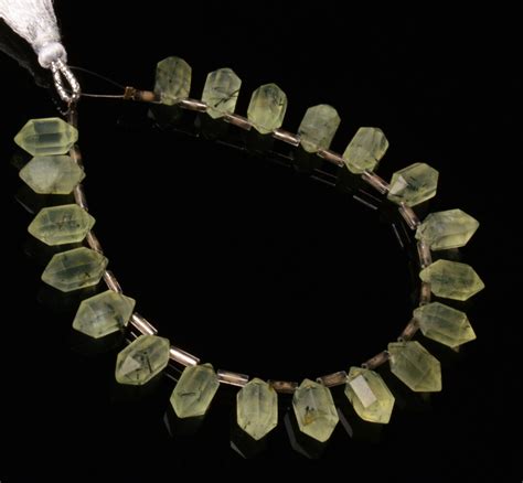 Green Prehnite Gemstone From South Africa 11x6 Mm Size Faceted Crystal