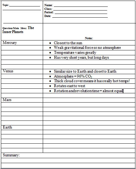 Cornell Notes Comprehension Strategies Cornell Note Taking — The Best Way To Take Notes