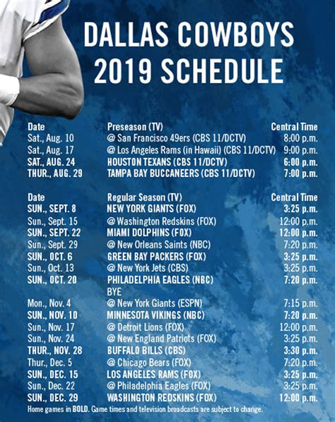 Cowboys 2021 Schedule Dallas Cowboys Fans