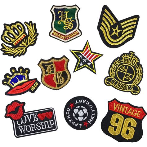 Buy Iron On Patches Army Badges Gold Crown Applique Patches For Jeans