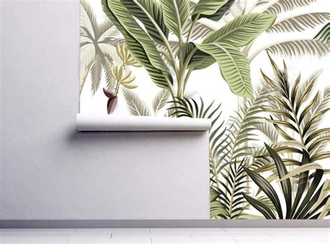 3d Custom Tropical Forest In Watercolour Vinyl Wallpaper Exclusive