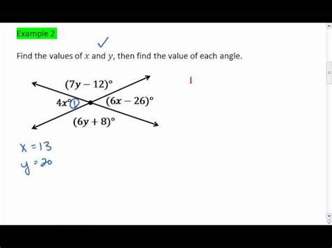 Solving Equations Involving Vertical Angles Tessshebaylo