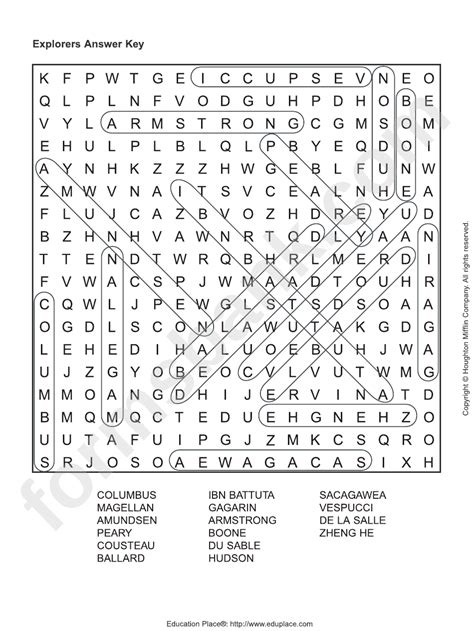 Can you find out the answer? Explorers Word Search Puzzle Worksheet With Answers ...