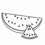 Watermelon Slice Coloring Clipart Sheet Clipground sketch template