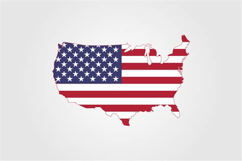 American Flag Vector On American Map Graphic By Lawoel · Creative Fabrica