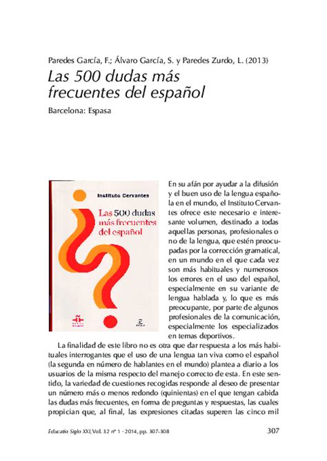 Pdf Las 500 Dudas Más Frecuentes Del Español Florentino Paredes