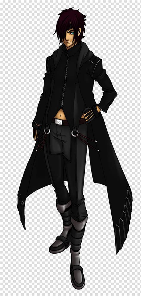 Oc Character Demon Mask Boy Anime Character In Black Suit