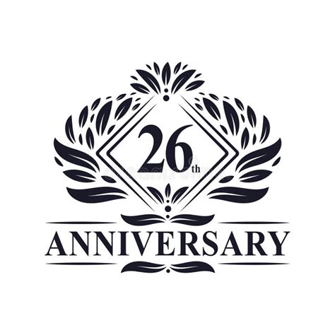 26 Years Anniversary Logo Luxury Floral 26th Anniversary Logo Stock