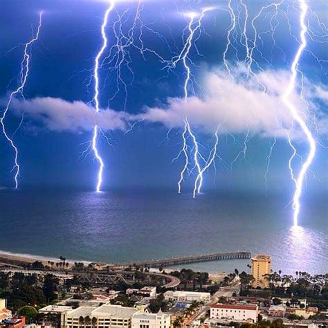 Electrical Storm In Front Of Ventura Pier