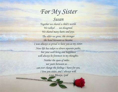 Loss Of A Sister Poem Sister Personalized Poem Sister Pinterest