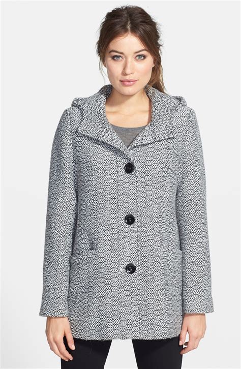 Gallery Hooded Tweed Coat Regular And Petite Online Only Nordstrom