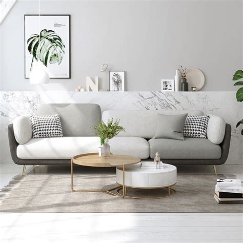 Shop our best selection of gray sectional sofas & couches to reflect your style and inspire your home. 72.8" Gray Upholstered Sofa 3-Seater Modern Gold Couch for ...