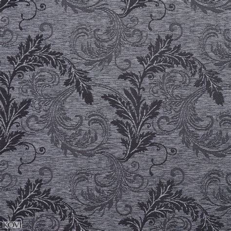 Slate Grey Leaf Foliage Linen Tweed Upholstery Fabric K1338