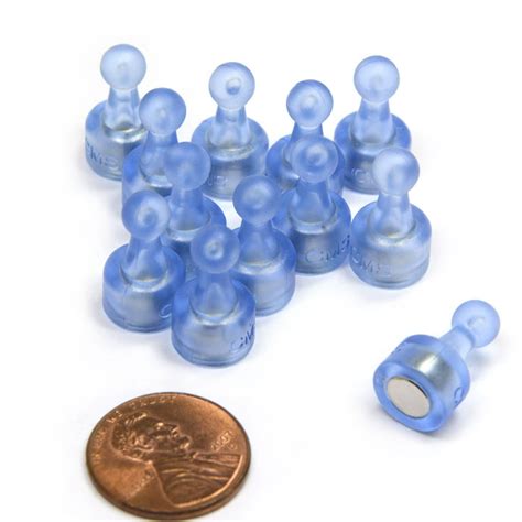 24 Ct Neopin Clear Blue Clear Magnetic Push Pins