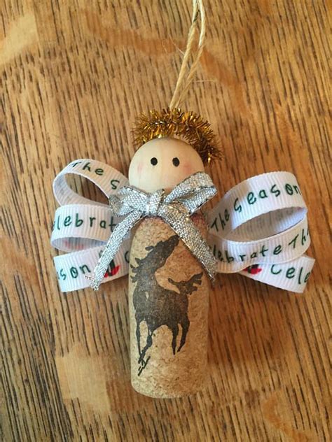 Wine Cork Angel Ornaments Each One Is Handmade From A Recycled Wine
