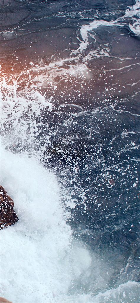 Apple Iphone Wallpaper Mu14 Rock Wave Sea Ocean