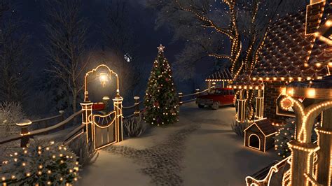 Christmas Cottage 3d Screensaver Garlands Snowmen And A Christmas