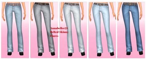 Belted Skinny Flares By Annabellee25 Sims 4 Female Clothes