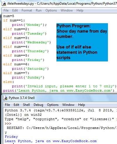 Python If Elif Else Statement With Example Programs Easycodebook