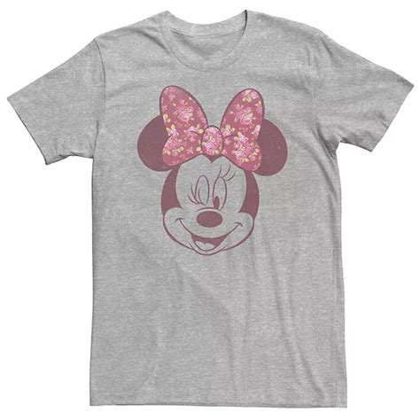 Big And Tall Disney Mickey And Friends Minnie Mouse Floral Bow Portrait Tee