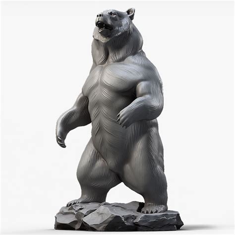 D Bear Standing Sculpture TurboSquid