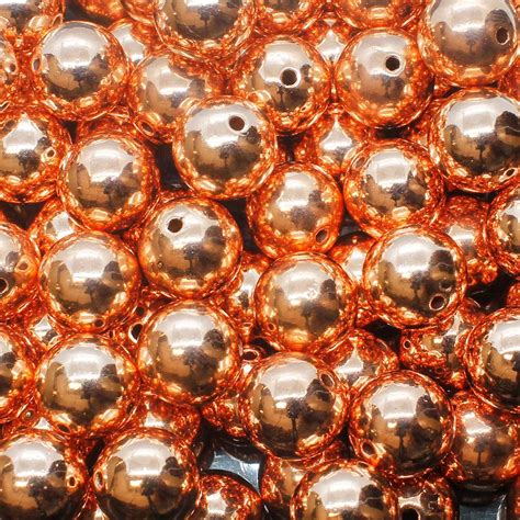 Acrylic Copper Round Beads 16mm 18pcs