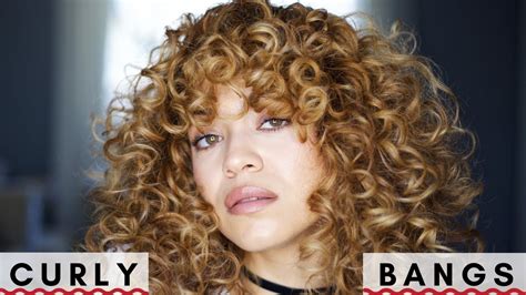 How I Style Curly Bangs Youtube