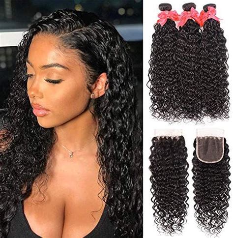 New 8a Water Wave Bundles With Closure 16 18 20 14 Wet And Wavy