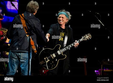 Eric Clapton Left And Keith Richards Perform At Eric Claptons