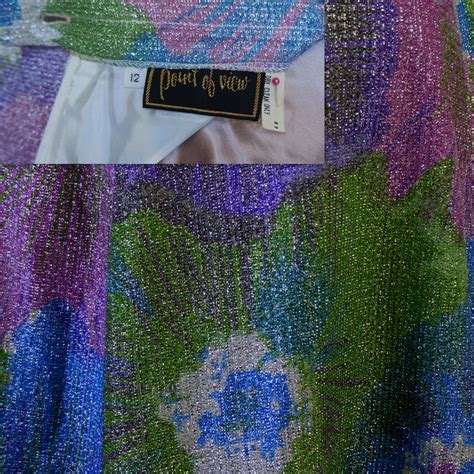 Floral Maxi Skirt 1970s Vintage Formal Pastel Lurex Sparkle