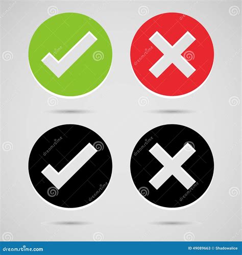 Check Mark Correct And Wrong Icons Set Great For Any Use Vector Eps10