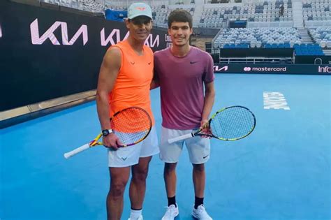 Rafael Nadal Shares Practice Court With Carlos Alcaraz Ahead Of The Australian Open