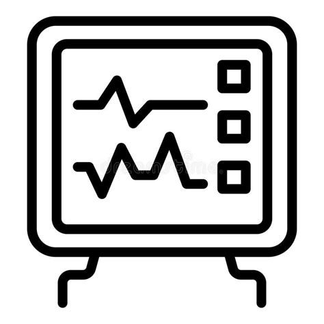 Heart Rate Monitor Icon Outline Vector Cardiac Surgery Stock