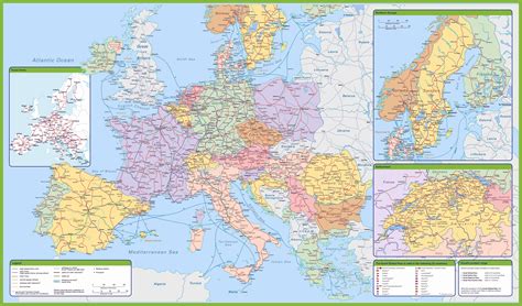 Large Detailed Map Of Railroads Of Europe Europe