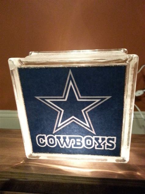 Dallas Cowboys Lighted Glass Block Glass Blocks Glass Block Crafts