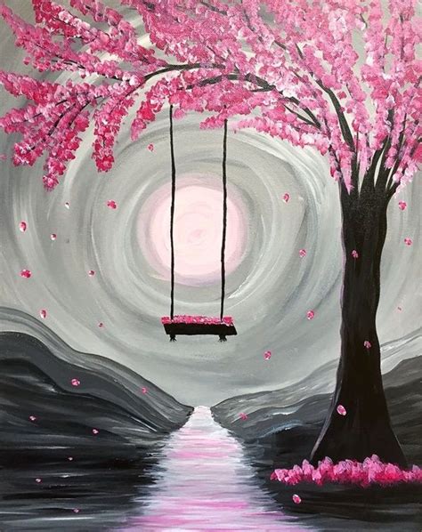 Pink Tree Acrylgemälde Malerei Painting