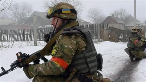 ukraine s national guard during sweep of village
