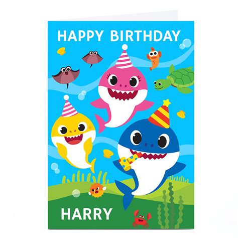 Buy Personalised Baby Shark Birthday Card Party Sharks For Gbp 229