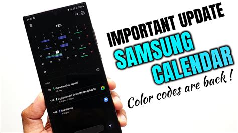 New Update For Samsung Calendar App Bring Back Event Color Codes And