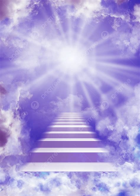 Clouds Purple Sky Heaven Ladder Background Wallpaper Image For Free