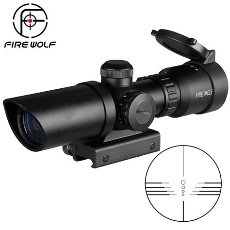 15 5x32 Short Scope Hunting Riflescope Red Dot Green Illuminated
