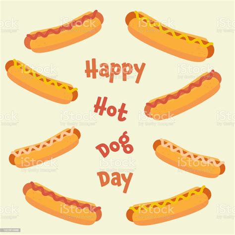 National Hot Dog Day Vector Illustration Template For Your Design