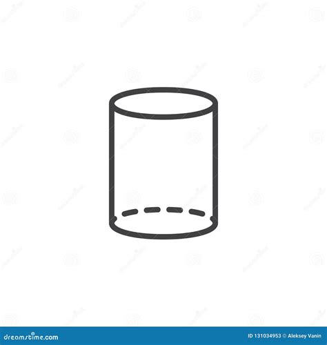 Cylinder Geometrical Figure Outline Icon Stock Vector Illustration Of