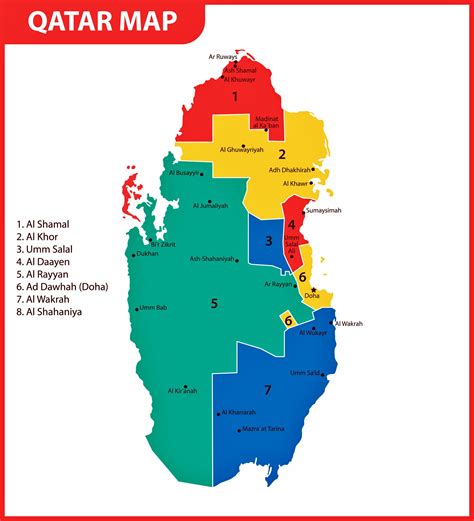 Qatar Map Of Regions And Provinces