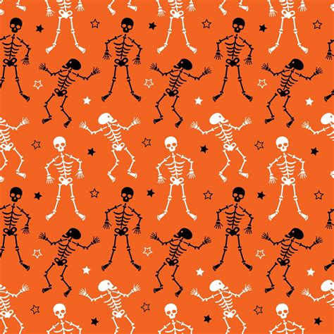 Halloween Skeletons And Stars Seamless Pattern 1361704 Vector Art At