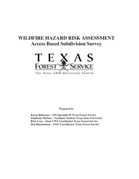 PDF WILDFIRE HAZARD RISK ASSESSMENTWILDFIRE HAZARD ASSESSMENT PROGRAM